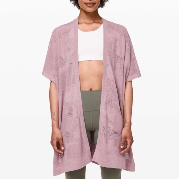 Lululemon Silk Cotton Blend Find Your Light Wrap Heathered Vintage Mauve O/S - Picture 6 of 6